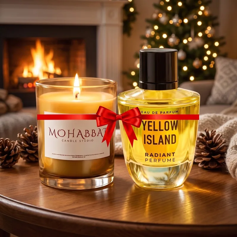 Mohabbat Candle Studio Candle + Yellow Island Radiant Eau De Parfum 100ml (worth ₹2,159)