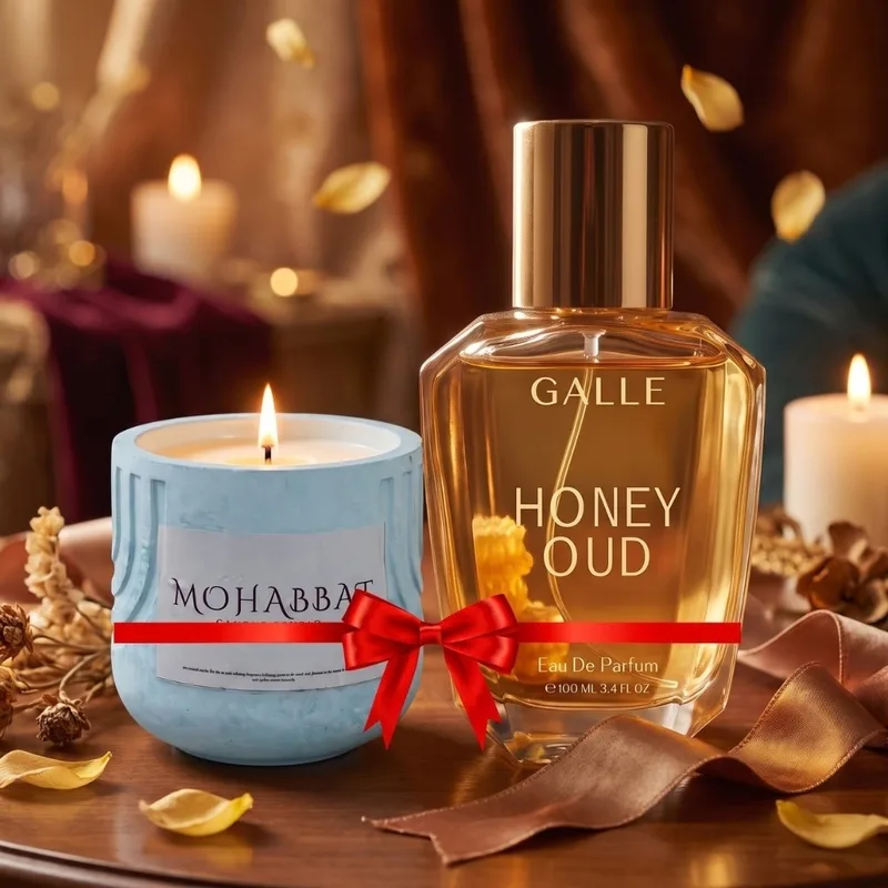 Mohabbat Candle Studio Candle + Galle Honey Oud Eau De Parfum 100ml (worth ₹1,498)