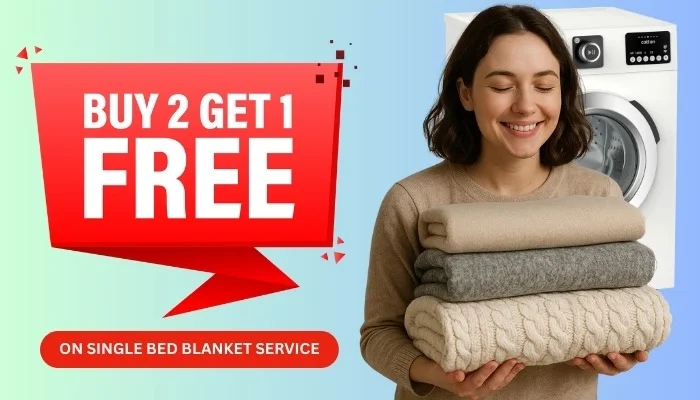 Single Bed Blanket Dry Cleaning Service 2+1