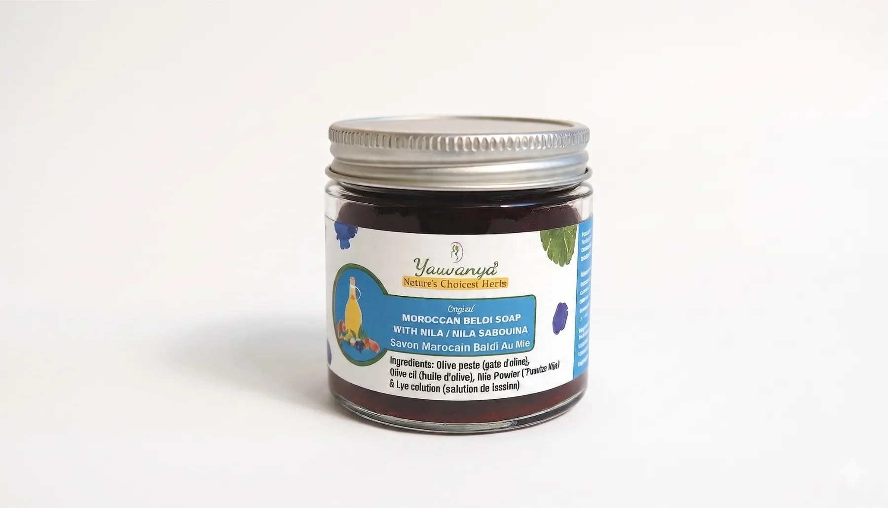 Yauvanya Moroccan Beldi Soap with Nila Powder, Nila Sabounia, Olive Oil, Olive Paste, Nila Powder, 100 grams