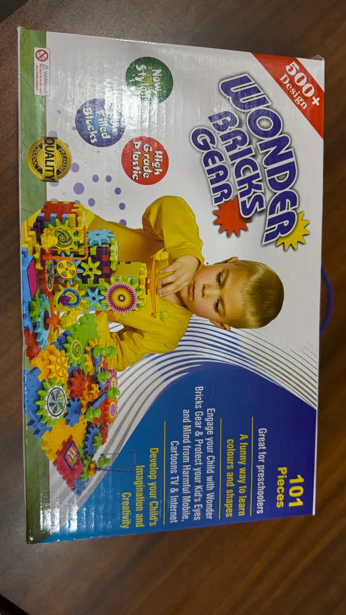 RRT Miracle Bricks 101 Pcs Motorized Spinning Gear Building Block Toy Sets Interlocking Learning & Educational Game for Kids