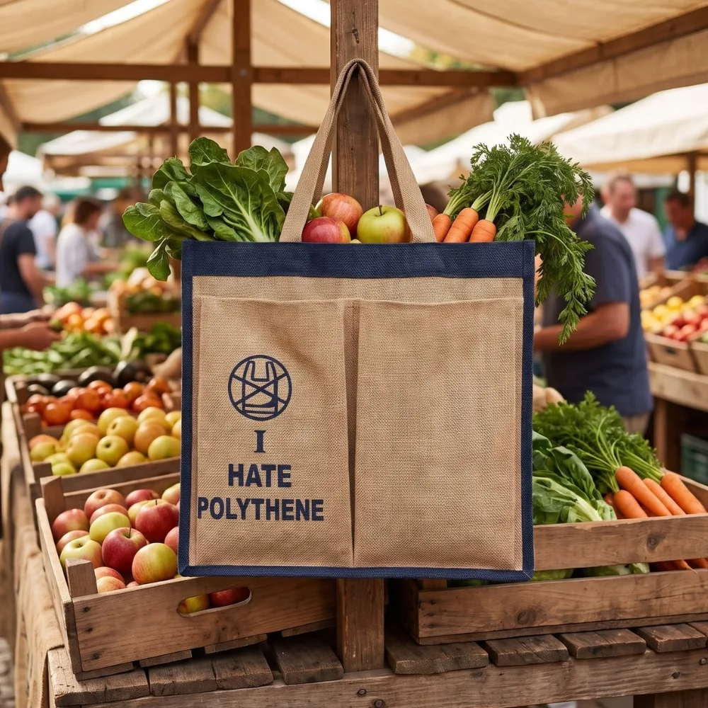 5-Pocket Jute Shopping Bag