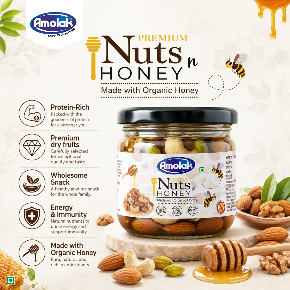 Amolak Nuts n Honey | Dry Fruits in Honey | 400 g — photo 3