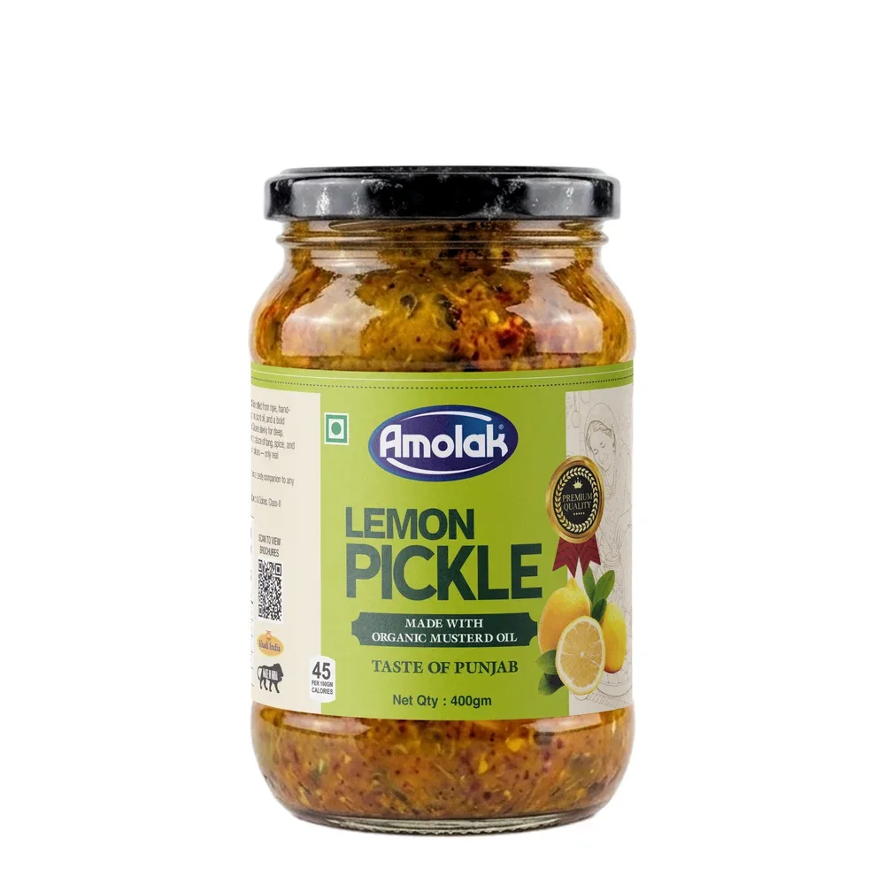 Amolak Lemon Pickle | Punjabi Achaar in Mustard Oil | 400 g