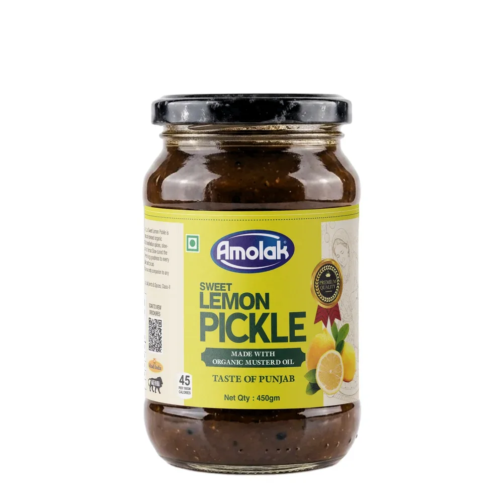 Amolak Sweet Lemon Pickle | Punjabi Achaar with Jaggery | 450 g