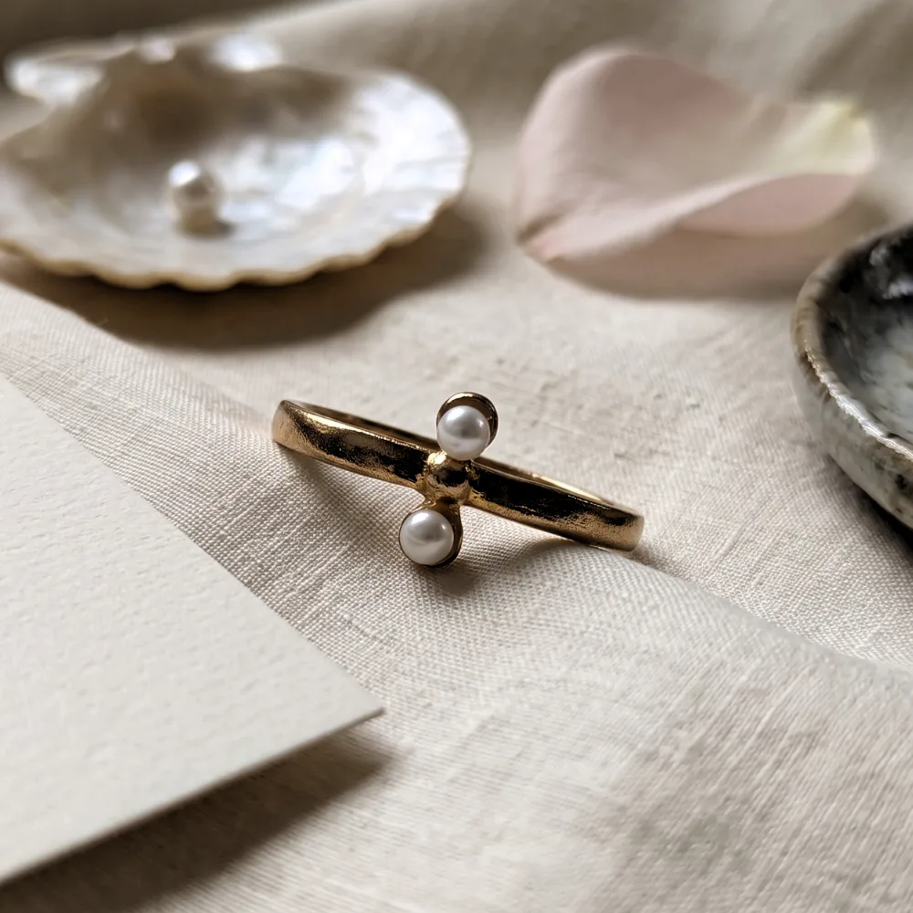 Aurelia Pearl Bloom Gold-Tone Ring