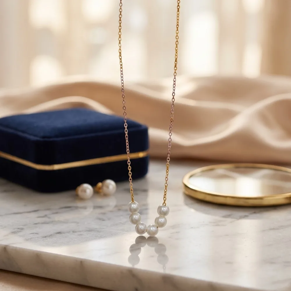 Elara Pearl Grace Gold-Tone Necklace