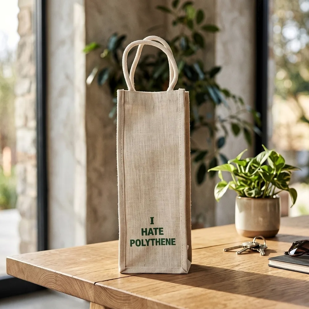 Jute Water Bottle Bag